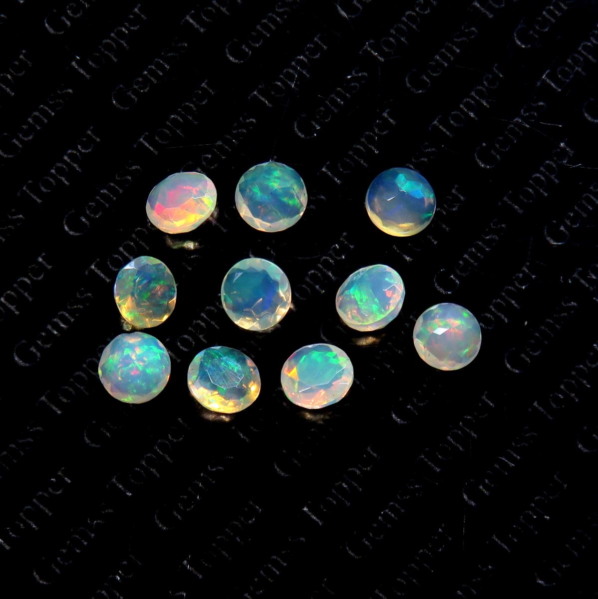 Ethiopian Opal 10x10 mm Round Faceted